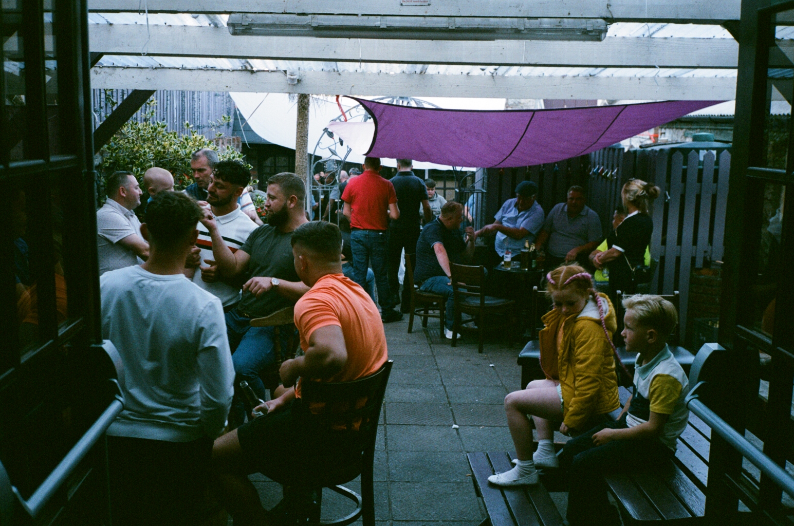 Out the back in the beer garden