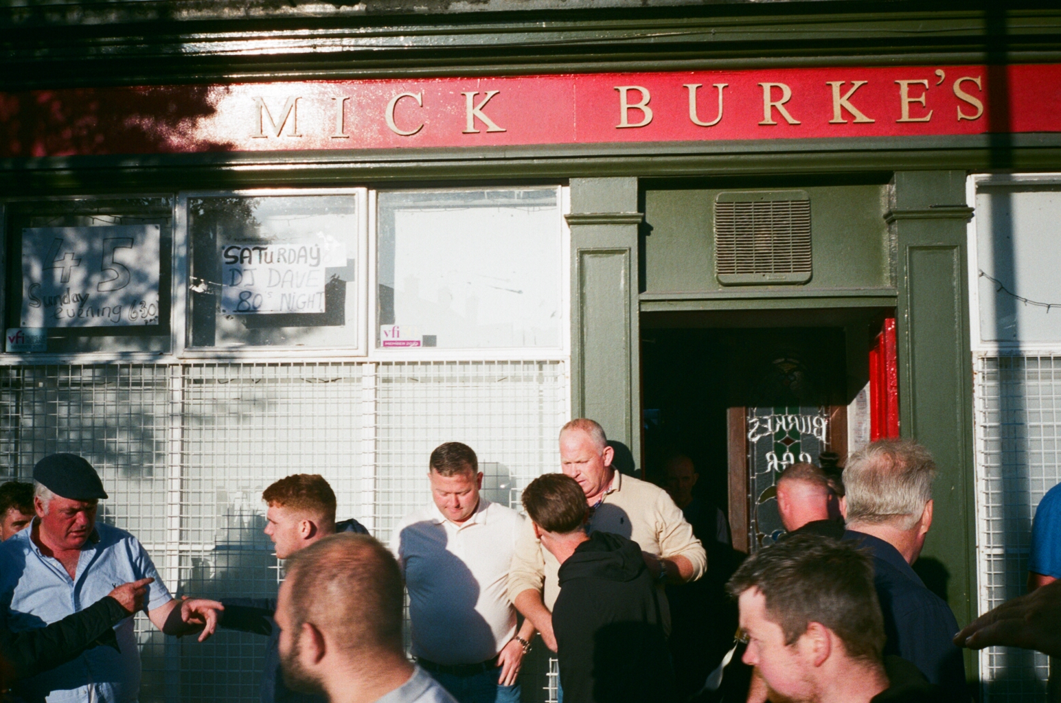In the doorway of Burke's